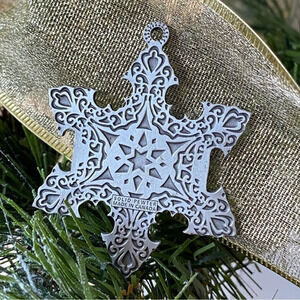 Pewter Christmas Holiday Snowflake Ornament